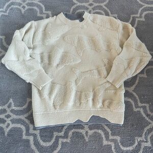 Aelfric Eden 3D Shark Cream Sweater Size S